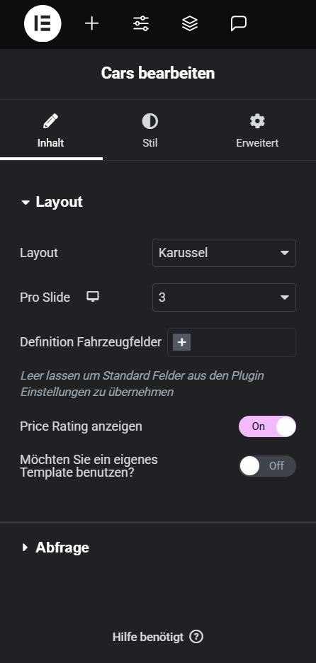 Elementor Widget Settings