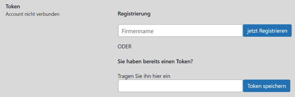 token registrieren